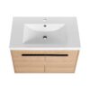 Bathroom Vanity With Resin Countertop Sink, 30" 2 Doors Cabinet Set - Oak - Image 13