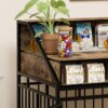 Wooden Dog Crate Furniture With Divider And Storage Drawers For Large Dogs - Rustic Brown - Image 14
