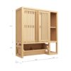 Elegant Bamboo Wall Mounted Bathroom Cabinet With Storage For Toiletries And Towels - Neutral - Image 3