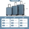 3 Piece Luggage Sets Lightweight Suitcase With Two Hooks, Spinner Wheels, Tsa Lock, (20/24/28) - Blue - Image 3