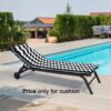 Outdoor Lounge Chairs (Set of 2), Cushion Replacement Patio Funiture Seat Cushion Chaise Lounge Cushion - Black / White - Image 2