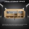 Minimalist 48" Freestanding Bathroom Vanity With 3 Soft Close Cabinet Doors - Oak - Image 3