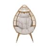 Basket Chair With Teardrop Shape And Water Resistant Cushion - Natural - Image 3