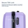 3 Piece Luggage Sets Lightweight Suitcase With Two Hooks, Spinner Wheels, Tsa Lock, (20/24/28) - Light Purple - Image 13