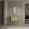 Modern 30" Wall Mounted Bathroom Vanity With Soft Closing Doors, Excluding Sink - Oak - Image 4