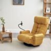 Adjustable Swivel Lounge Chair With 360 Degree Rotating Seat And Headrest Support, Leisure Chair Deck Chair Game Chair For Living Room - Yellow - Image 18
