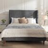 Harper - Tall Headboard Upholstered Bed With High Headboard - Gray - Image 13