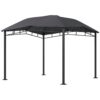 Outsunny - 10' x 10' Soft Top Patio Gazebo Outdoor Canopy With Unique Geometric Design Roof, All-Weather Steel Frame - Gray - Image 10