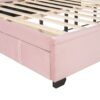 Queen Size Storage Upholstered Platform Bed With Wingback Headboard And A Big Drawer - Pink - Image 8