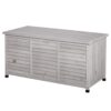 Outsunny - 75 Gallon Wooden Deck Box, Outdoor Storage Container With Aerating Gap & Weather-Fighting Finish - Gray - Image 9
