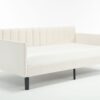 Elena - Twin Upholstered Daybed, Ribbed Tufted Backrest - Beige - Image 2