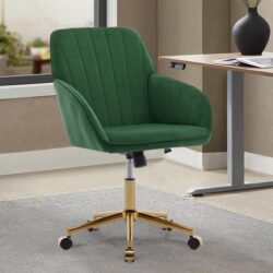 Adjustable Office Chair, Ergonomic Swivel Chair, Backrest Seat, Comfortable For Long Sitting - Green