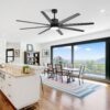 Ceiling Fan With 18W Dimmable Led Light Remote Control 8 Solid Wood Blades For Living Room - Black - Image 4