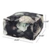 Hazel - Large Square Pouf, Versatile Ottoman Or Floor Cushion, Flower Print - Black - Image 3