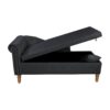 Chaise Lounge Indoor, Velvet Lounge Chair For Bedroom With Storage & Pillow, Modern Upholstered Rolled Arm Chase Lounge For Sleeping With Nailhead Trim For Living Room Bedroom Office - Black - Image 23