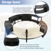 Spa Surround Spa Frame Patio Rattan Sofa Set With Storage Spaces, Mini Sofa And Comfortable Cushion For Patio, Backyard - Beige - Image 5