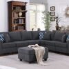 Cooper - 7 Piece Reversible L-Shape Sectional Sofa & Comfort Ottoman, And Cupholder - Stone Gray - Image 8