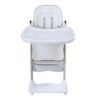 Adjustable Baby High Chair 0 - 6 Years, Portable Infant Feeding Seat With Safety Belt, Silent Lockable Wheels - White - Image 11