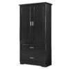 Tall Bathroom Storage Cabinet, Cabinet With 2 Doors And Drawers, Adjustable Shelf - Black - Image 9