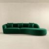 Elijah - Japandi Style Curvy Sectional Sofa - Green - Image 3