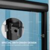 Aluminum Frame Double Sliding Soft Close Bathtub Shower Door, 1 / 4" Tempered Glass And Dual 304 Stainless Steel Handles - Matte Black - Image 11