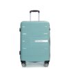 Hardshell Suitcase Double Spinner Wheels Pp Luggage Sets Lightweight Durable Suitcase With Tsa Lock, 3 Piece Set (20/24/28) - Light Green - Image 8