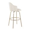 Ahoy - Contemporary Fixed Height Bar Stool Round Gold Footrest (Set of 2) - Cream / Gold - Image 4