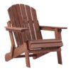 Oversize Outdoor Folding Adirondack Chair, Patio Chair For Garden Backyard Porch Pool Deck Firepit - Coffee - Image 4