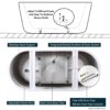 Acrylic Freestanding Bathtub-Acrylic Soaking Tubs, Fluted Style Freestanding Bathtub With Integrated Slotted Overflow And Brushed Nickel Toe-Tap Drain, 02149-Bn - Glossy White - Image 6
