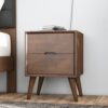 Alexandra - Night Stand With 2 Drawers - Walnut Brown - Image 9