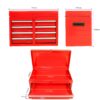 Rolling Tool Chest, 5 Drawer Tool Box Organizer With Lockable Wheels & Sliding Drawers & Detachable Top & Adjustable Shelf, Tool Storage Cabinet For Garage Workshop - Red - Image 7