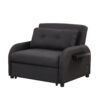 3 In 1 Pull Out Sofa Sleeper With Wing Table And USB Charge - Black - Image 12