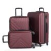 3 Piece Luggage Sets Lightweight Suitcase With Two Hooks, Spinner Wheels, Tsa Lock, (20/24/28) - Wine Red - Image 12
