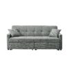 3 In 1 Convertible Sleeper Sofa Bed, Modern Fabric Loveseat Futon Sofa Couch Pullout Bed, Small Love Seat Lounge Sofa Reclining Backrest, Pillows, Pockets, Home Furniture For Living Room - Gray - Image 12
