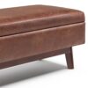 Owen - Rectangular Storage Ottoman - Distressed Saddle Brown - Image 4