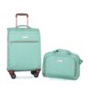 4 Piece Set (16/20/24/28), Softshell Suitcase Spinner Wheels Terylene Luggage Sets Carry On Suitcase Luggage Lightweight Durable Suitcase - Green - Image 11