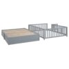 Full Size Daybed With Fence Guardrails And 2 Drawers - Gray - Image 4