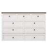 Full Solid Pine Murphy Bed Chest With Charging Station And Large Storage Drawer For Home Office Or Small Room - White / Walnut - Image 13