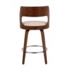 Cecina - Mid-Century Modern Counter Stool With Swivel (Set of 2) - Walnut / Cream - Image 5