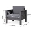 Flare - Outdoor Club Chair With Water Resistant Cushions - Dark Gray - Image 3