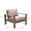Club Chair, Wood Grained - Light Brown - Image 8
