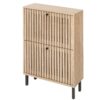 2 Door Shoe Rack, Freestanding Modern Shoe Storage Cabinet, For Entryway - Natural - Image 9