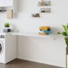 Laundry Room, Folding Table Wall Mounted Folding Table For Small Spaces, Fold Down Desk, Workbench, Addition To Garage & Shed - White - Image 5