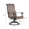 Patio Outdoor Sling Swivel Rocker With Aluminum Frame, All-Weather Furniture (Set of 2) - Bronze - Image 3
