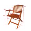 Foldable Patio Dining Set With 4 Folding Chairs For Indoor And Outdoor Use - Teak - Image 3