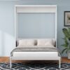 Full Size Murphy Bed With 1 Side Cabinet Storage Shelf, Cabinet Bed Folding Wall Bed With Desk Combo Perfect For Guest Room, Study, Office - White - Image 2