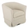 Glitter - Upholstered Swivel Chair With Loose Cover And Curved Back - Natural - Image 4