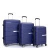 Hardshell Suitcase Double Spinner Wheels Pp Luggage Sets Lightweight Durable Suitcase With Tsa Lock, 3 Piece Set (20/24/28) - Navy - Image 4