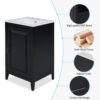 Modern Freestanding 20.3" Bathroom Vanity With Sink, Functional Drawer, Soft Closing Door - Black - Image 10