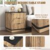 Multi Functional 3 Drawer Nightstand, Perfect For Storing Items Of Different Heights, A Perfect Combination Of Nature And Fashion - Black - Image 9